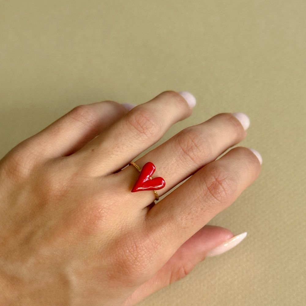 Red Heart Ring N1625 - Picture 5 of 5